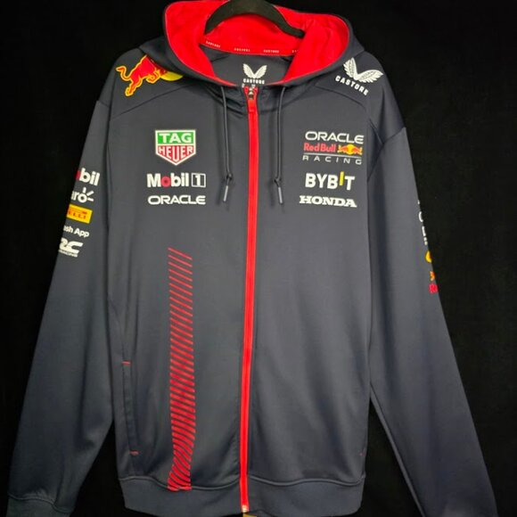 Red Bull Racing F1 Men's 2023 Team Full Zip Hooded Sweatshirt 3XL - Picture 1 of 15